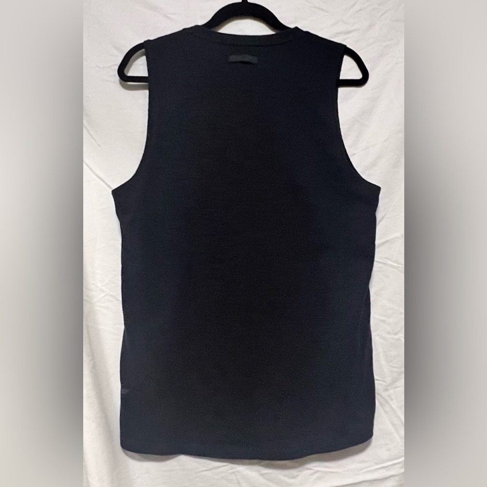 Fabletics Black Cotton Activewear Tank Muscle Top Classic Crew Neck Workout - Picture 3 of 6